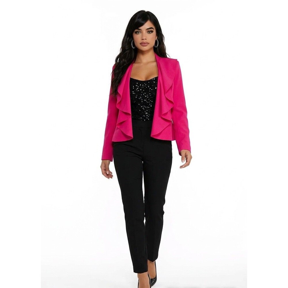 Inc International Concepts Draped Pink Small Women’s Jacket Blazer Zip Closure - Picture 13 of 13